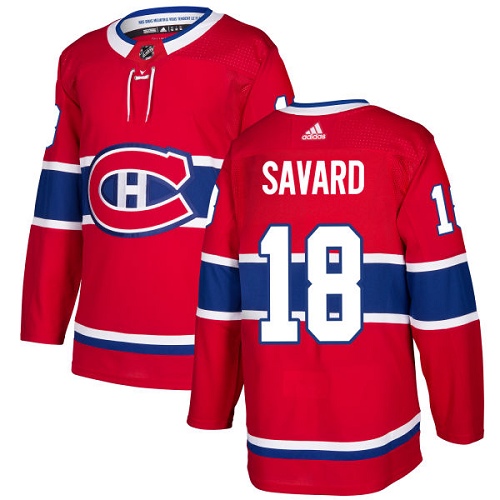 Adidas Men Montreal Canadiens #18 Serge Savard Red Home Authentic Stitched NHL Jersey